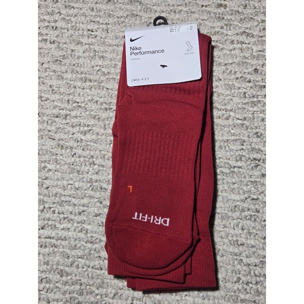 NWT Nike Knee-High Sports Socks Maroon Women's 6-10 Youth 5-7Y Men 6-8 Baseball